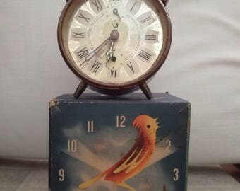 vintage antiquite clock "JAZ" with alarm and in working condition Only the front part of the box