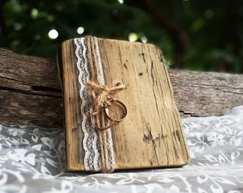 Wooden Ring Pillow Alternative Wedding Vintage Boho Ring Holder alternative Wedding Decoration Accessories Braided Wedding Band Guestbook