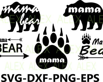 70% OFF, Bear SVG, Bear Silhouette png, eps, svg, dxf, Bear Clipart, Animals Silhouettes, Mama Bear Svg, Bear Paw Svg, Mother Mom Cute