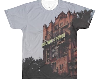 Tower of Terror All Over Printed Tee. Hollywood Studios Shirt.