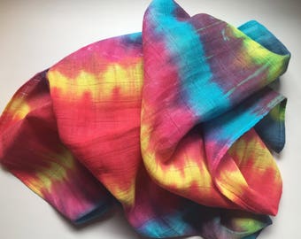 Rainbow tie dye baby blanket
