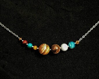 Space Necklace, sci-fi gift, science jewellery, planet Necklace, nerd chain, geek accessories, galaxy minimalist Necklace, solar system