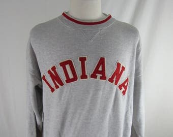 Vintage 90s Indiana Hoosiers TNT Gray Crew Neck Size XL