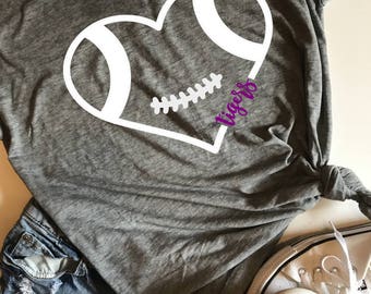 Tigers Football Heart SVG, PDF, PNG, Dxf Design