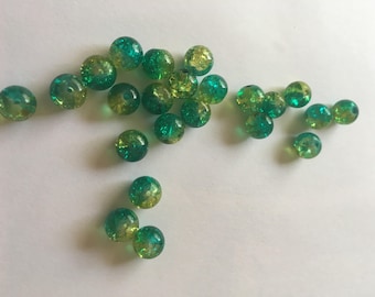 transparent glass beads 8 mm 15gr. approximately 20 beads.