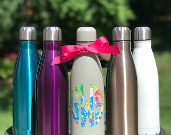 Stainless Steel Water Bottle, Monogrammed Water Bottle, Personalized Water Bottle, Custom Water Bottle, Bridesmaid Gifts