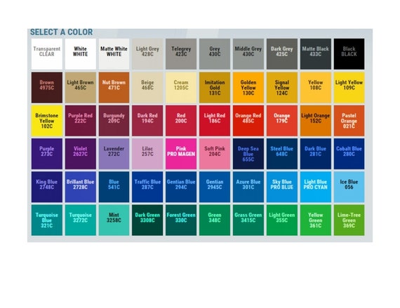 Printable Oracal 651 Color Chart