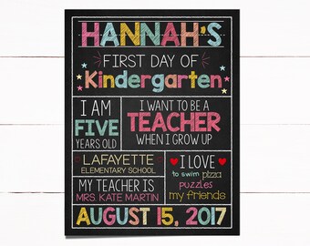 First Day of School Sign, School Chalkboard Sign, Kindergarten Sign, Chalkboard Sign, First Grade, First Day Chalkboard Print, Chalkboard