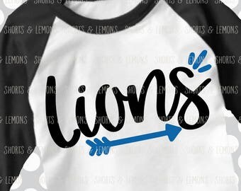 Lions svg, Arrow svg, Lions Cut File, iron on, football mom svg, Silhouette, Printable iron on, Digital Download, Cricut, dxf, Lion clip art
