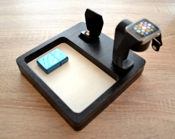 iphone apple watch stand docking station gift iDOQQ Ultimate 2 oak black, iphone 5 6 7 8, 16 color