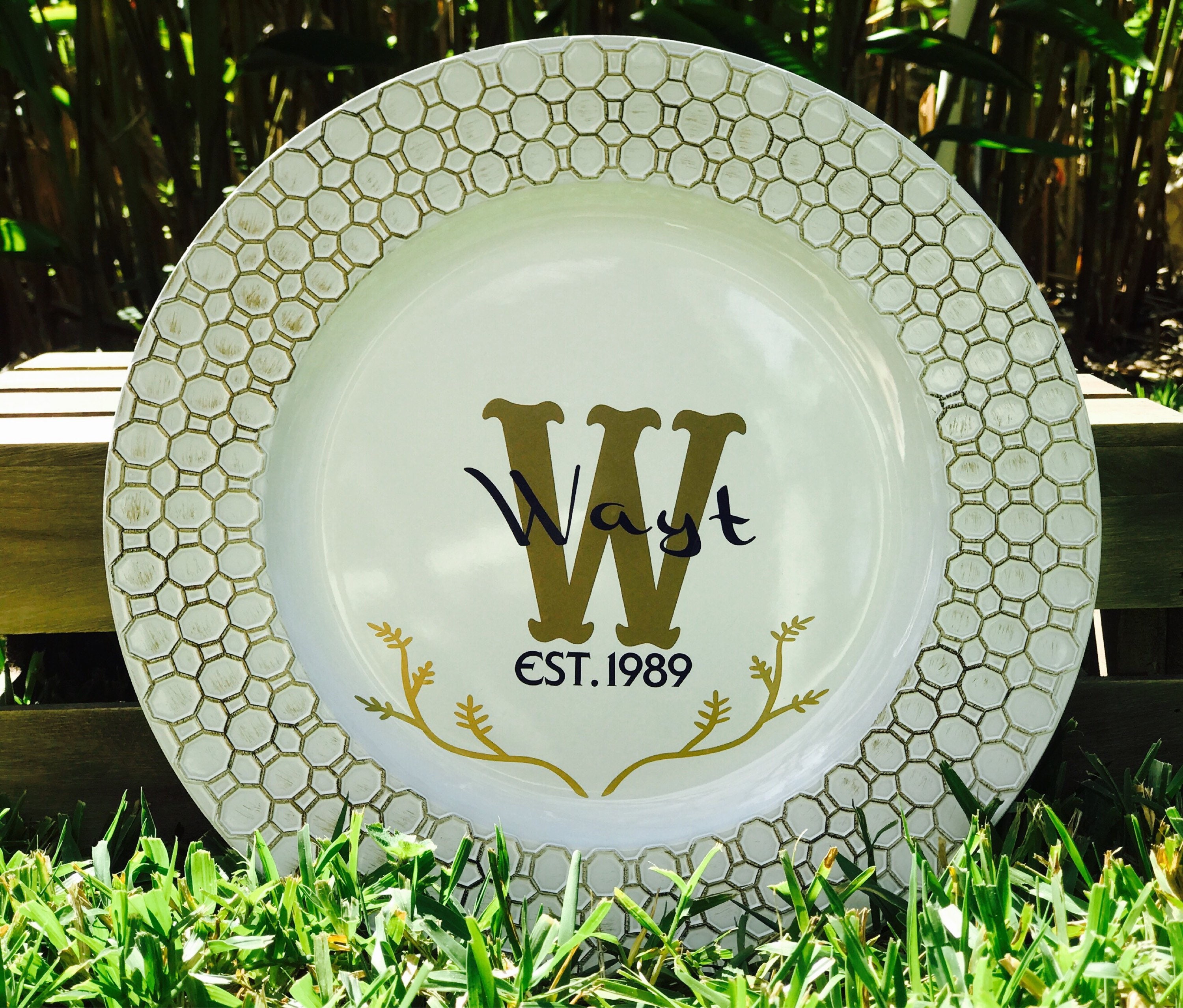 Custom Decorative Charger Plate Monogram Charger Plate