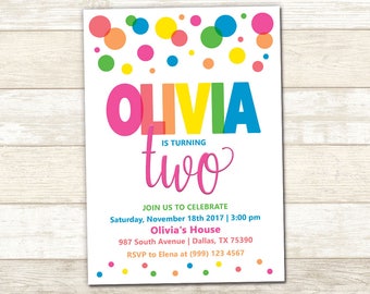 Polka Dot Party Invitations 1