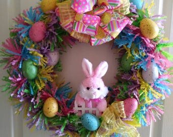 Easter bunny wreath | Etsy