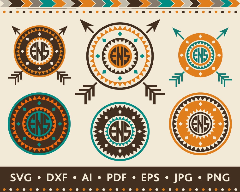 Download Circle Monogram Frames Svg Tribal Native American Monograms