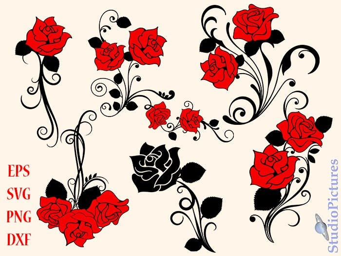 Free Free 287 Silhouette Rose Flower Svg SVG PNG EPS DXF File