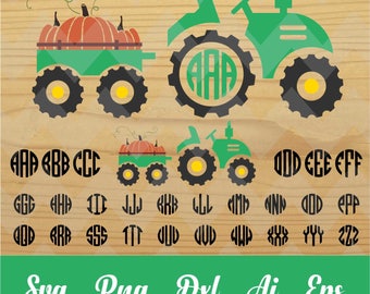 Tractor svg,alphabet letters,monogram,font,farmer svg,cricut,silhouette,cutting,invitation,birthday,kinder svg,kids,school,svg,PNG,dxf,eps