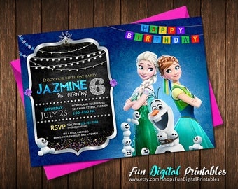 Frozen Birthday Invitation Printable, Frozen Invitation, Frozen Birthday Party Invites, Winter Invitation, Snowflake Invitation