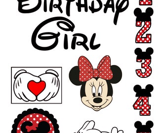 Birthday svg Minnie Mouse svg Disney svg files for Cricut Silhouette Vector File svg png eps dxf