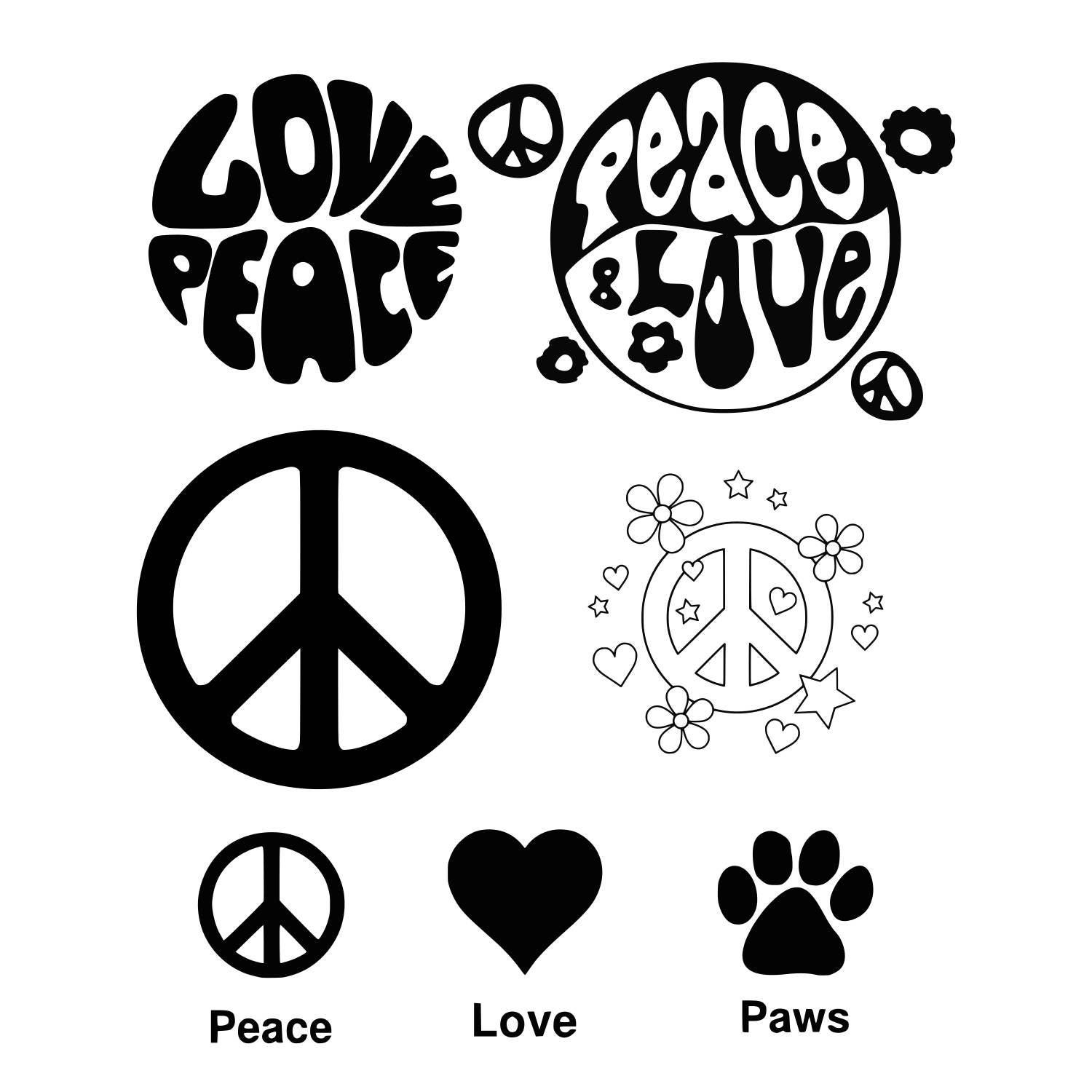 Free Free 90 Peace Love Paw Svg SVG PNG EPS DXF File