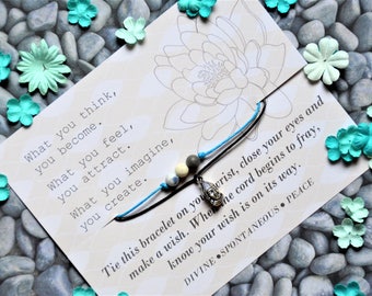 Buddha Wish Bracelet, Wish Bracelet, Yogi Gift, Birthday Gift, Gift for Her, Spiritual Gift, Graduation Gift, Bracelet, Bridesmaid Gift
