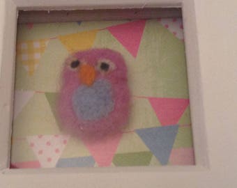 Set of Three Needlefelt Owl pictures