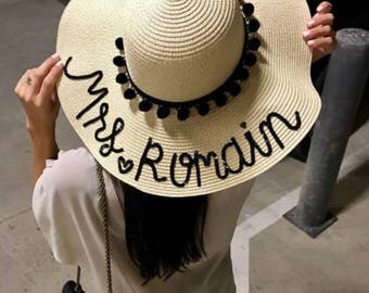 Custom Sequin Floppy Hat - Beige Hat