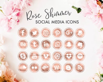 11+ Rose Gold Social Media Icons Free Png Pictures