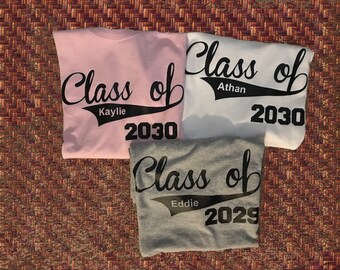 Back To School Shirt - First Day Of School Shirt - Kindergarten Shirt - Class Of 2030 Shirt Class of 2029 Shirt - Graduation Shirt