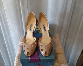1970's disco pumps, busken, peep toe heels