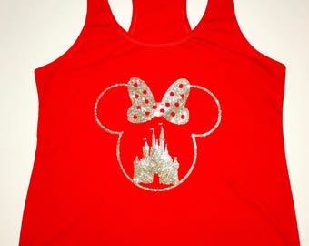 Minnie Castle Disney Razorback Tank- Mini Mouse Disney Tank top-Womens Disney Shirt