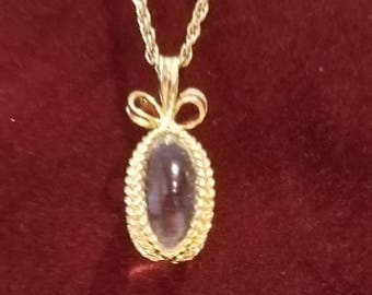 ON SALE Joan Rivers Egg Necklace - Clear Stone Pendant