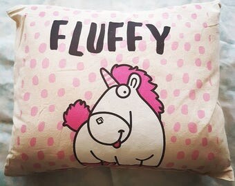 fluffy unicorn cushion