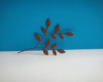 Cut branch leaf to create Brown drawing paper