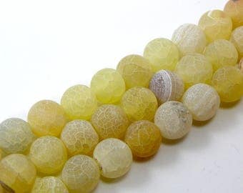 Pearl agate eflorescence 8 mm yellow set of 5
