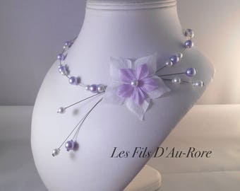 CELENA violet & white wedding necklace