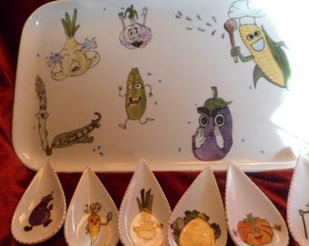 serving dish and its pattern vegetables appetizers