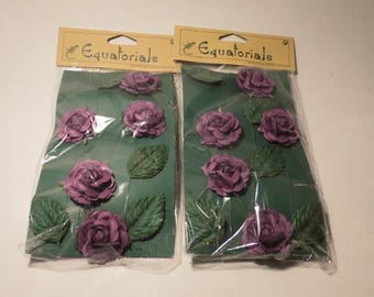 SET OF 2 GARLANDS OF FLOWERS PURPLE