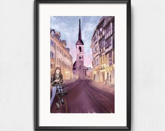 Abstract illustration Erfurt art print A4