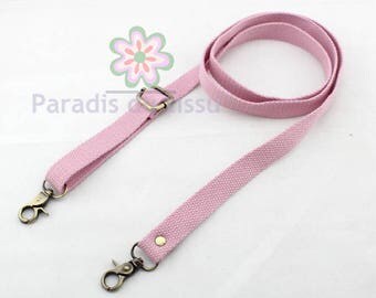1 x strap cotton banduliere 2 cm pink clear D33