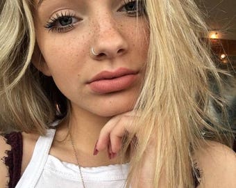 Dainty and Snug 22 gauge solid sterling silver nose ring hoop- Ring Nose Stud Helix Ring Earlobe Earring silver nose ring
