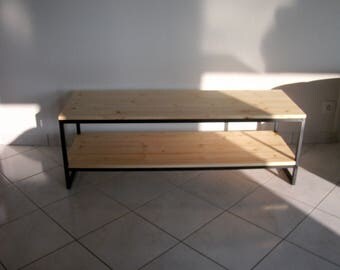 TV stand industrial steel wood industrial/loft style