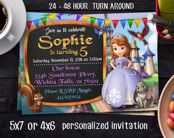 Princess Sofia Birthday Invitation, Princess Sofia Invitation, Sofia the first invitation, Princess Sofia Invitation, Princess Sofia Party