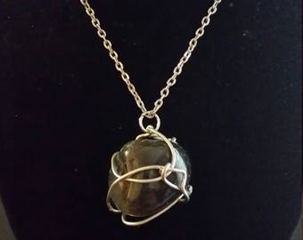 Wire Wrapped LABRADORITE pendant (LARGE)