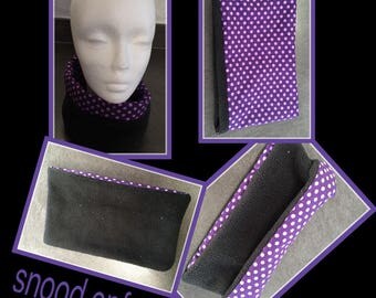 Snood girl of fleece and cotton reversible.