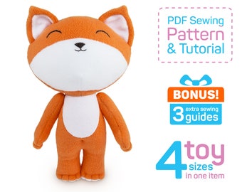 Sewing Pattern Fox PDF Stuffed Toy Plush Softie