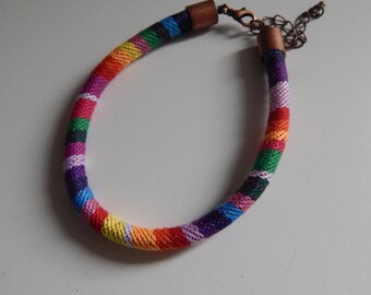 Ethnic woven cord bracelet