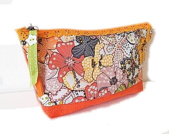 Liberty fabric make-up 20x11cm model orange
