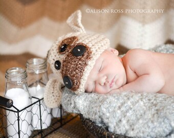 Newborn Baby Cow/Calf Crochet Photo Prop Hat