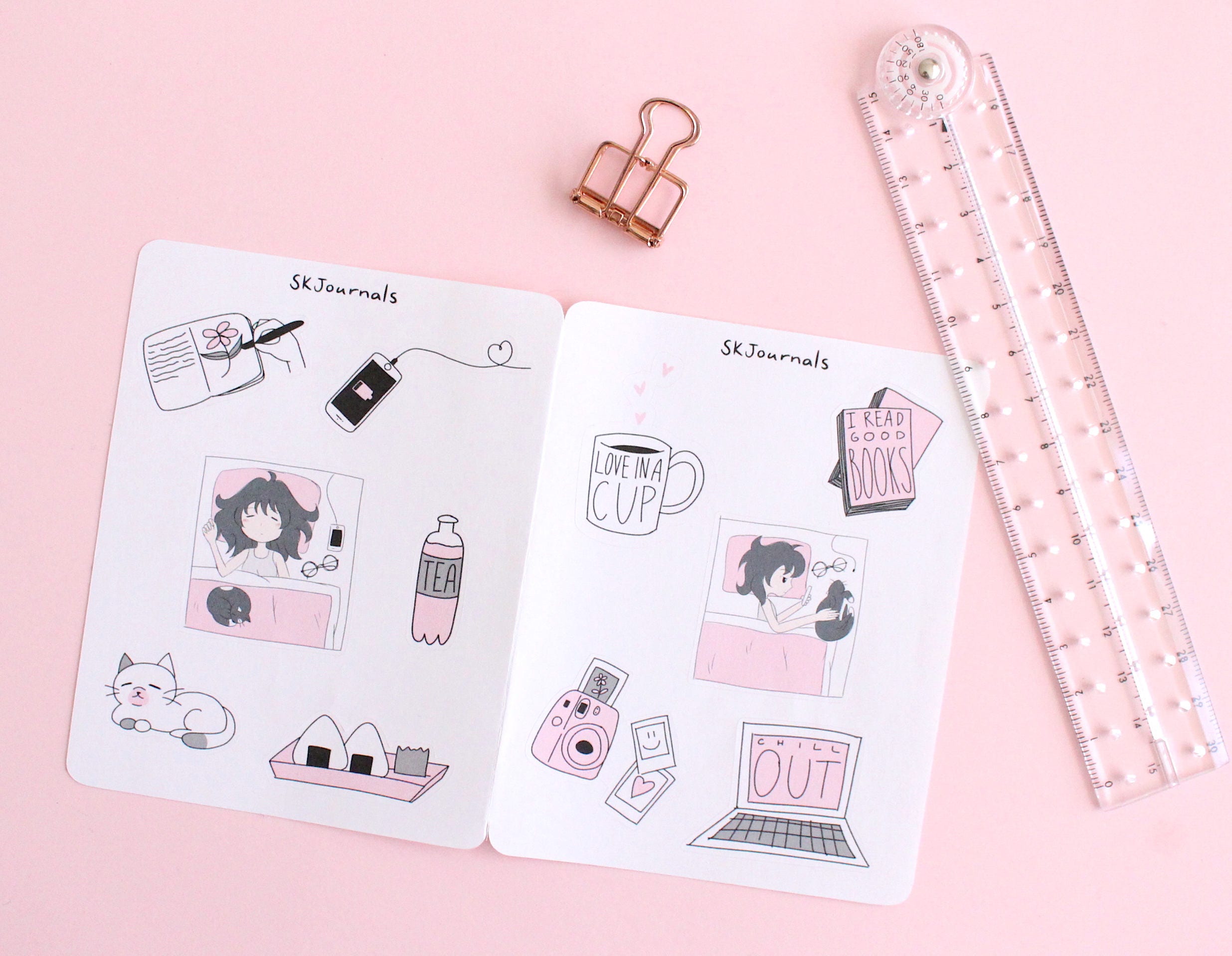 aesthetic stickers for bullet journals and planners