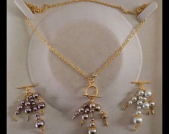 Interchangeable necklace with glass beads